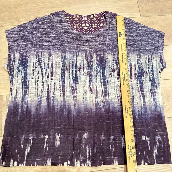 CHRISTOPHER BANKS WOMENS OMBRE' SHORT SLEEVE SHIRT SMALL - Picture 4 of 8